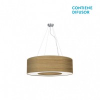 Distribuidor - Lâmpadas Diversas | Colgantes Moderno | COLGANTE PEQ. HAITI 4XE27 CROMO/MADERA CLARA REGX50X50 CM Ref: 051995084